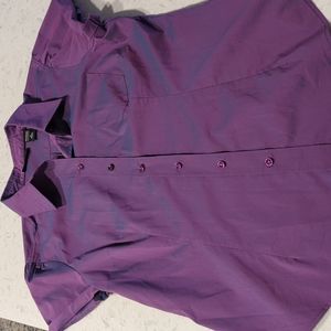 New York & Company Stretch Iridescent blouse Size Large  Purple